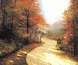 Thomas Kinkade Famous Paintings - Autumn Lane